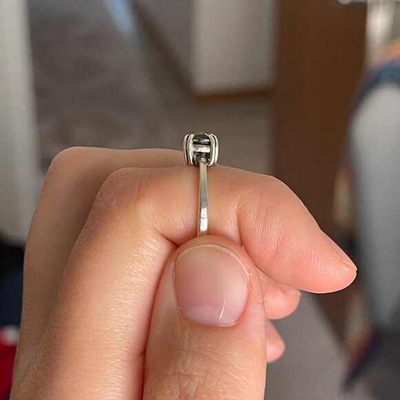 Cushion Parti Sapphire-Natural, Unheated 1.06 ct ring sz 7 sterling silver - Picture 2 of 7